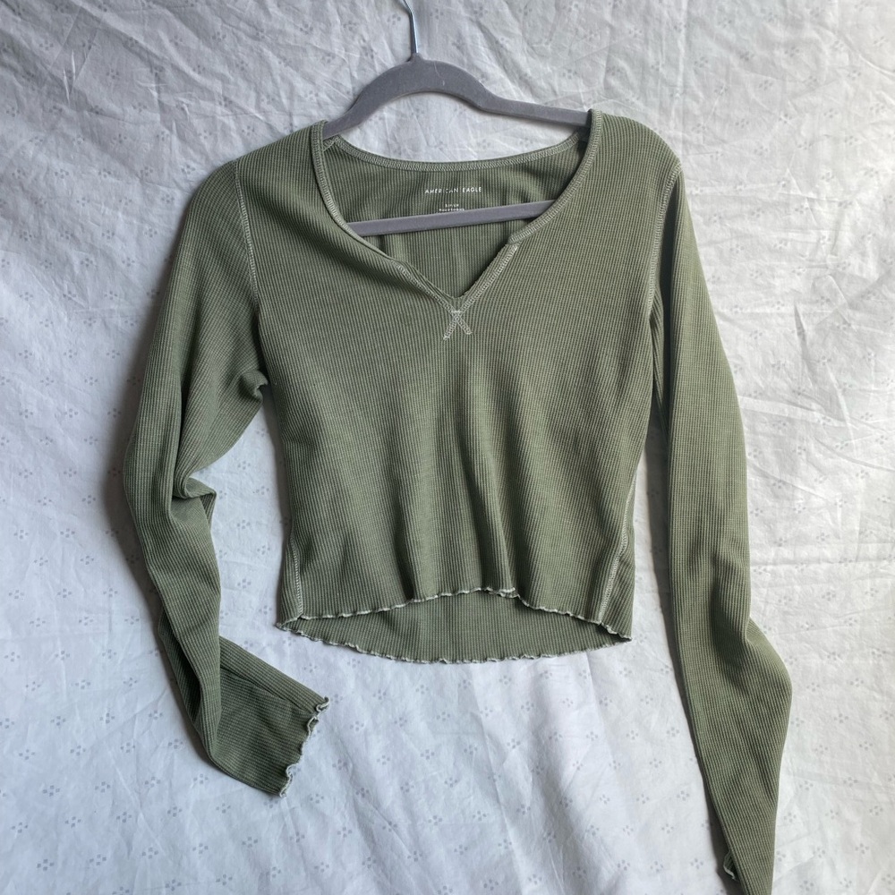 Green American Eagle crop top
